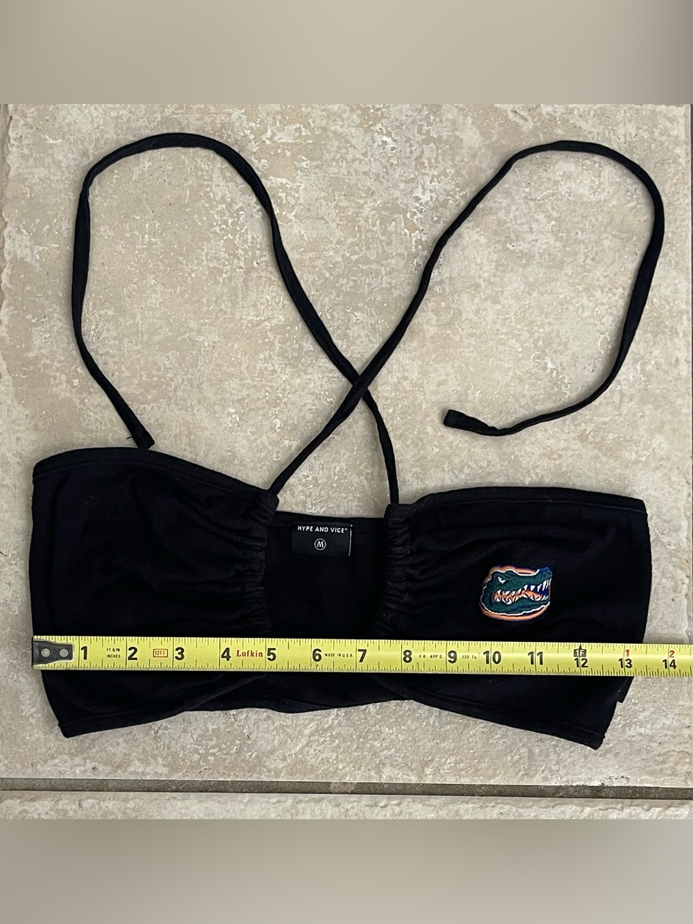 Hype and Vice “Slam Dunk” Black Halter Bandeau Top w/UF Gators Logo, Size M - Picture 6 of 7